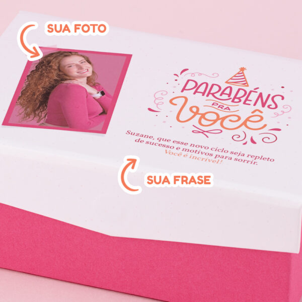 Caixa Surpresa com Cubos que Saltam Parabéns Pra Você Rosa - Image 2